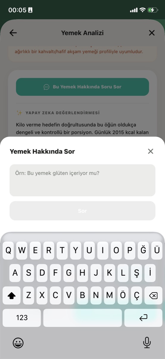 Yedimmi profil ve kalori hedefi ayarları